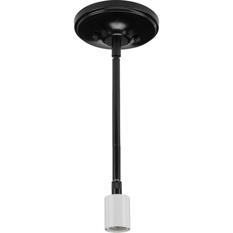 Luminaire suspendu à cylindre simple 1 lumières Yatendra, Noir