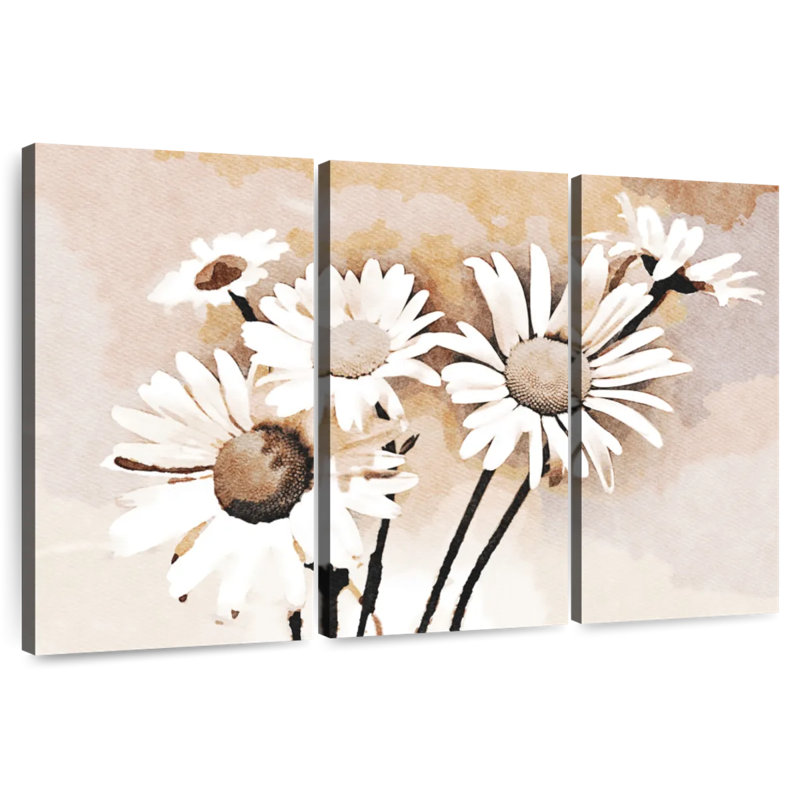 Harnek Sepia Daisies, 32" H x 50" W