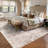 Washable Abstract Area Rug - Rugs for Living Room Large Non Slip Indoor Entryway Rubber Backing Carpet Bedroom Kitchen Distressed Stain Resistant Floor Decor Mat Machine Washable Brown-1125719187