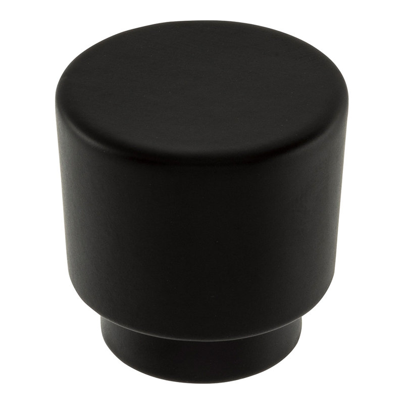 Tom Tom 1 1/4" Diameter Round Knob, Matte Black