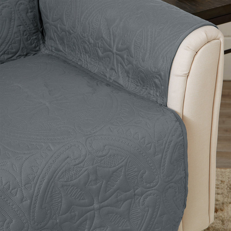 Housse réversible Medallion, Gris mirage / lin