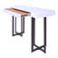  Ensemble de tables basses 3 pièces en acier et en bois avec tiroirs de rangement Jonston