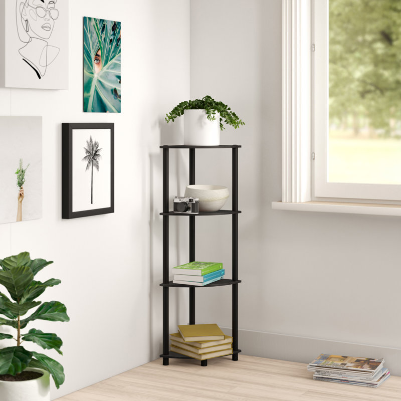 Bibliothèque d'angle Edwin, Espresso / Noir, H 43,5 po x l 11,6 po x P 11,6 po