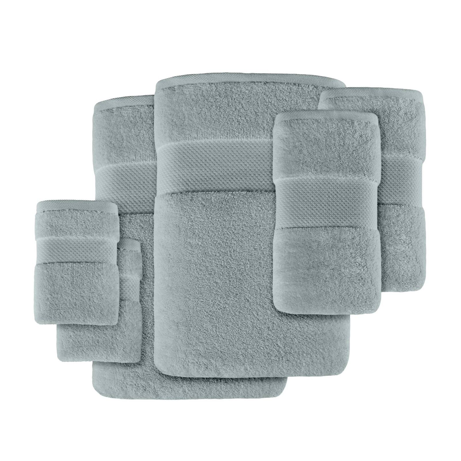 Turkish Cotton Quick-Dry Towel Set, Blue, 6 Piece Towel Set