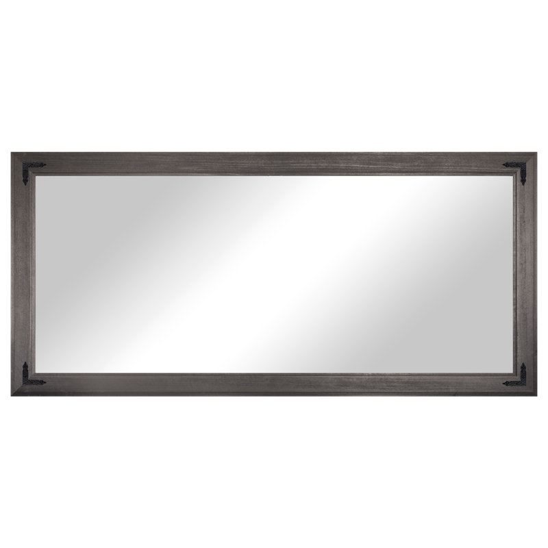 Rayne Heritage Hardwood Poplar Mirror With Decorative Corner Brackets, 78 x 33, Carbon Gray
