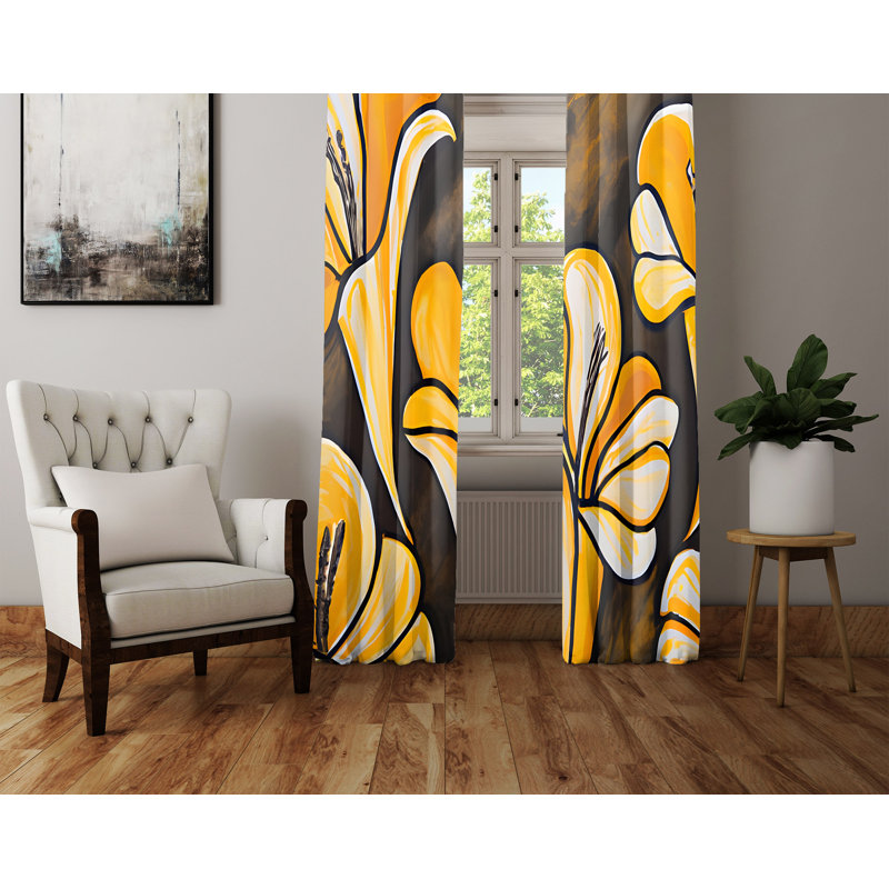 Paire de rideaux semi-transparents en polyester Longford, L 40 po x L 61 po