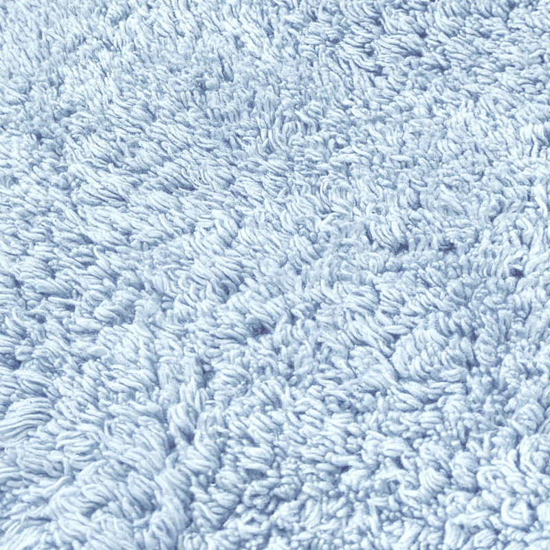 Two Piece Scalloped Bath Mat Set, Blue