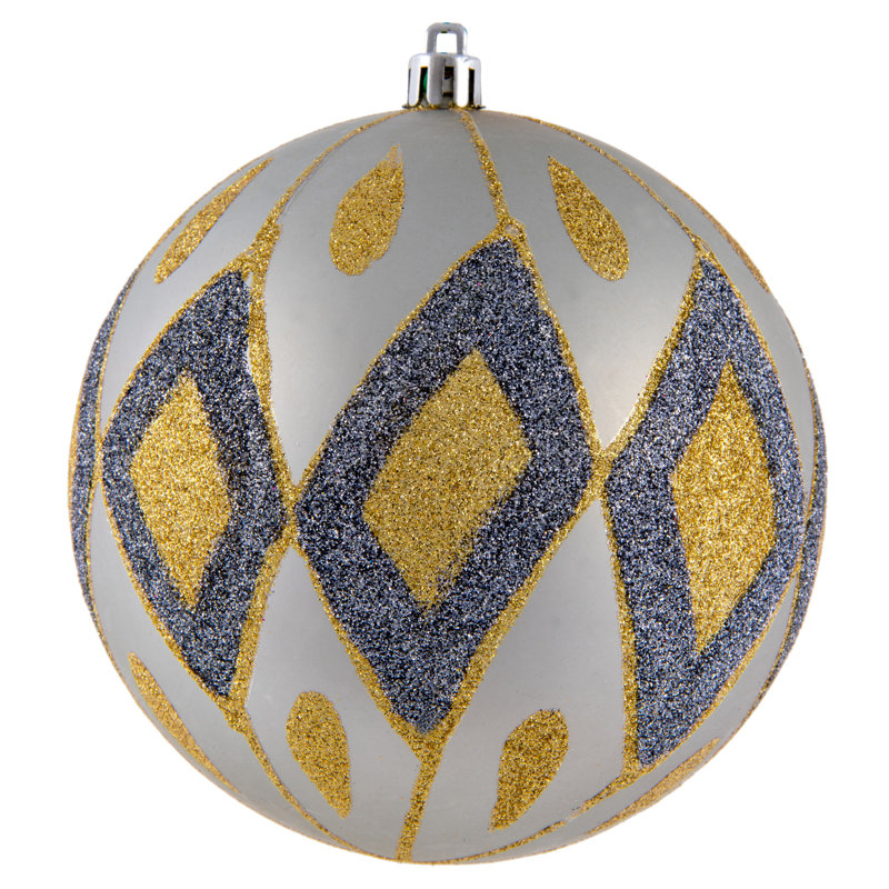 Ornement boule de diamant pailleté mat, H 4,75 po x l 4,75 po x P 4,75 po, Roche calcaire