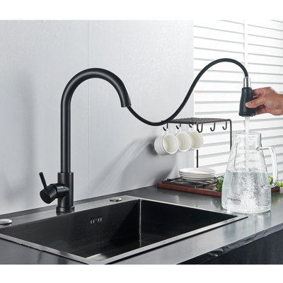 Robinet à évier de cuisine tactile noir