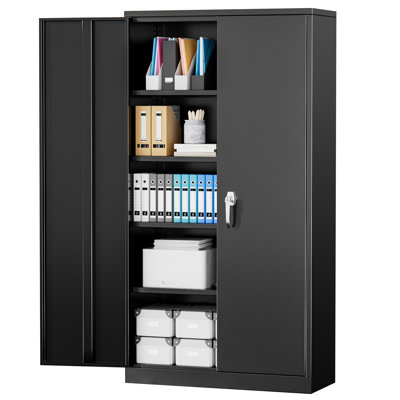 72"H Metal Garage Storage Cabinet with Lock ( 72'' H X 36'' W X 18'' D)- Large Capacity Garage & Workshop Organizer