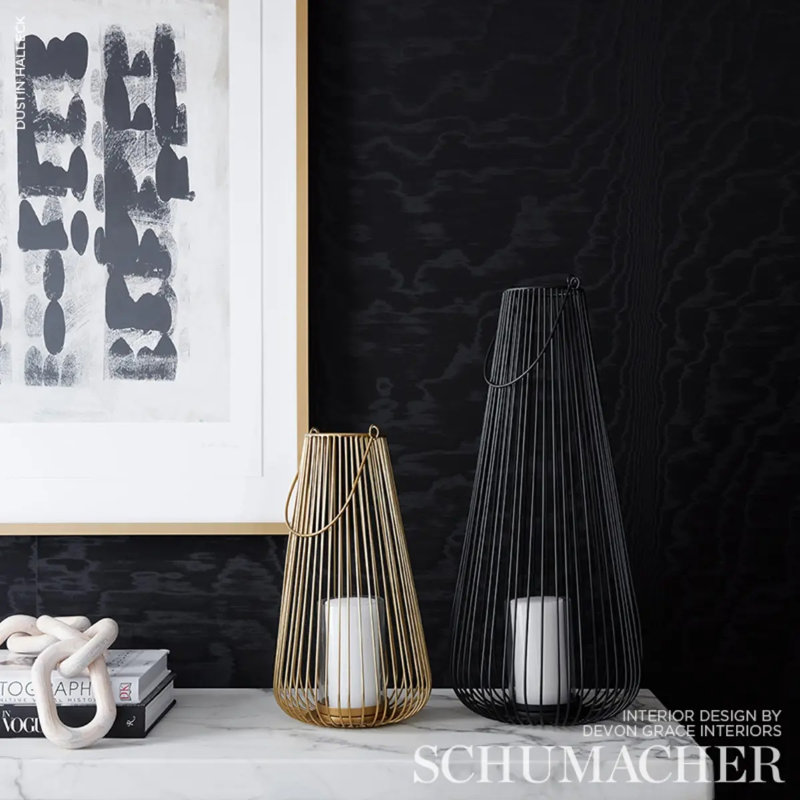 Moirã‰ Wallcovering Wallpaper, Noir