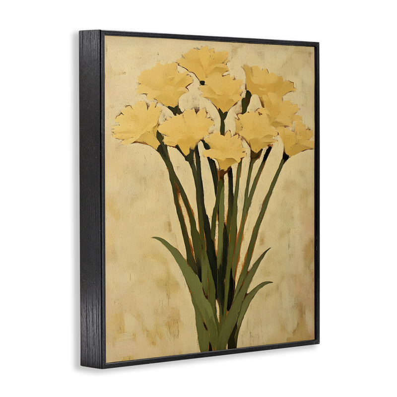 Giclée encadrée de jonquilles cueillies à la main, design par Franklyn Gregory, H 14 po x l 11 po