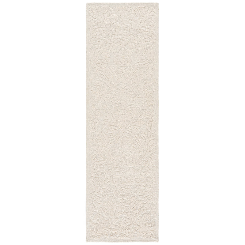 Blossom Hand Tufted Wool; Cotton Damask; Floral Indoor Rug, 2'-3" x 8'-0" Runner