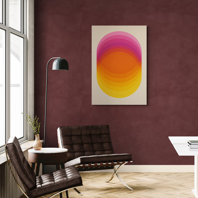 Gradient Circle Layers Abstract Wall Art - Canvas Framed Print, 41 cm H x 31 cm W