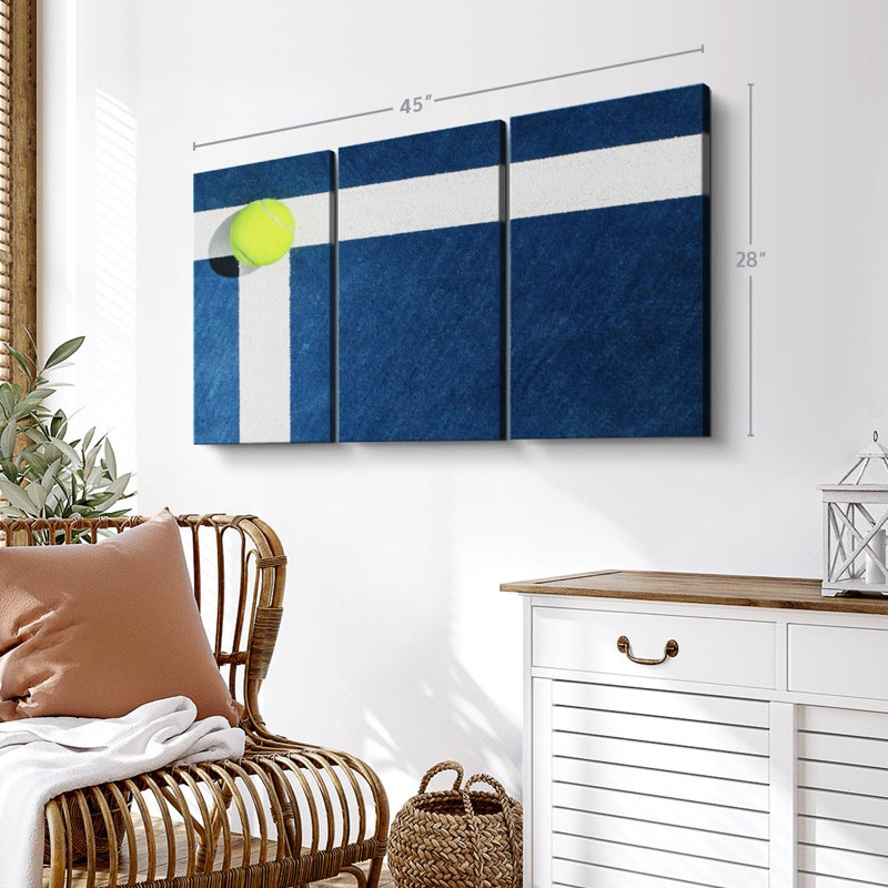 «Tennis Court Line» sur toile, H 28 po x l 45 po x P 1,25 po