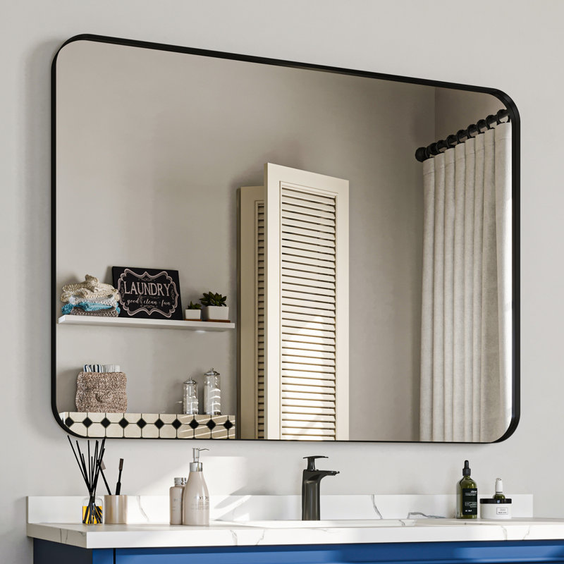 Miroir de salle de bain en aluminium, 40 po x 60 po, Argent argent