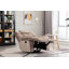 Fauteuil inclinable Abiona rembourré et rembourré à siège simple avec appui-tête et dossier épais (brun clair)