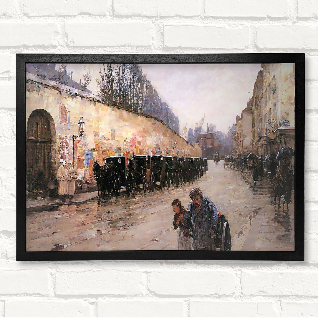 Rue Bonaparte von Childe Hassam - Geschlossener Eckrahmen Kunstdrucke auf Holz