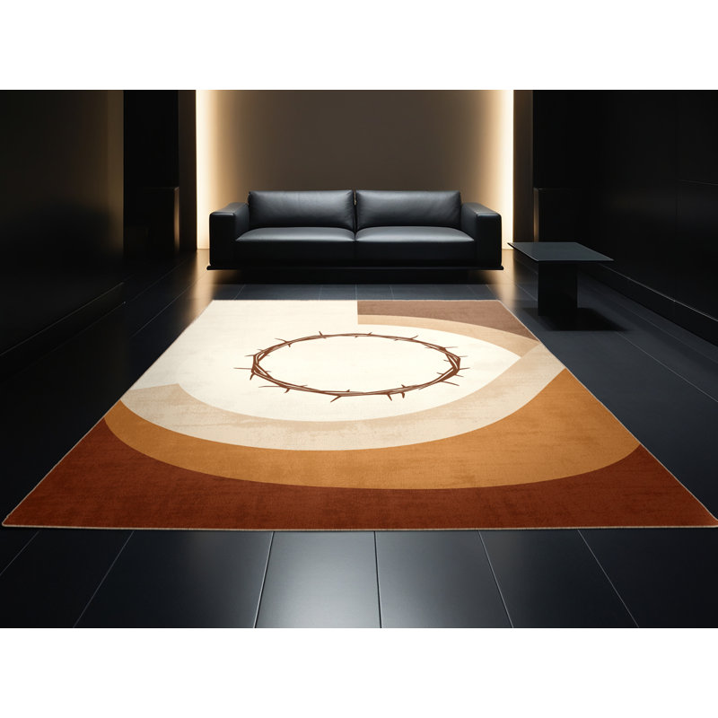 Tapis beige moelleux moelleux et minimaliste, 3 x 5
