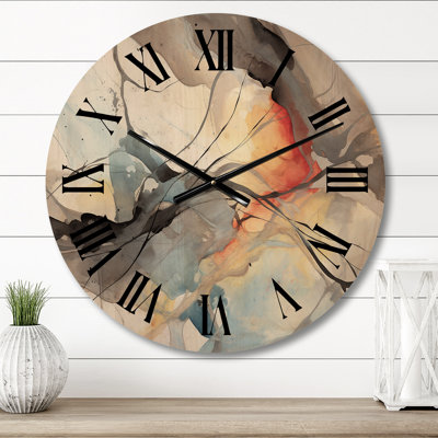 Horloge murale en bois massif Whitbourne