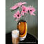  Vase en verre ambré à la main en forme de capsule, centre de table, manteau de cheminée et centre de table floral, décoration de mariage, maison et événement, décoration d'automne, 4,7 po de diamètre et 8,8 po de hauteur