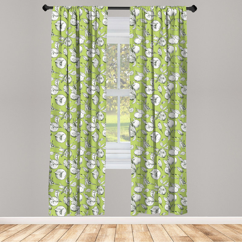 Tangerine Semi-Sheer Rod Pocket Curtain Panels, 28" x 63"