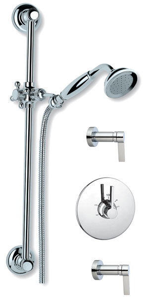 Système de douche thermostatique complet, Chrome poli