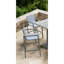 Tabourets de bar modernes gris, structure en aluminium avec détails en bois
