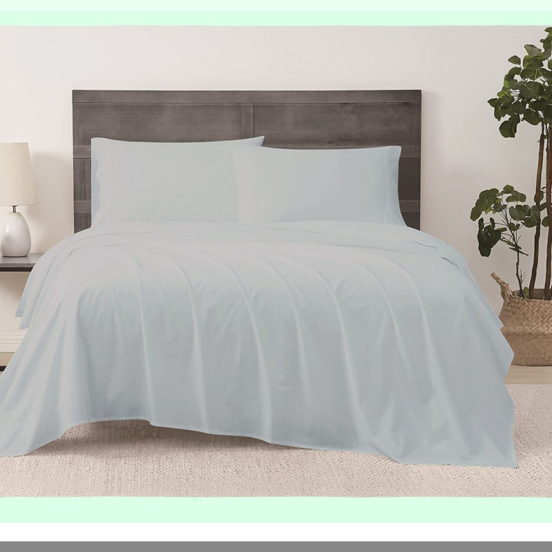 Dream Percale Sheet Set, Light Blue, Twin Sheet Set