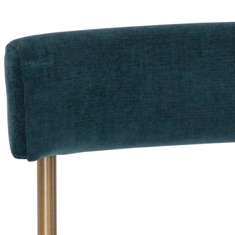 Seneca Upholstered Dining Chair, Teal, Gold
