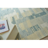 Sarezzo Hand Tufted New Zealand Wool Blue/Ivory Area Rug