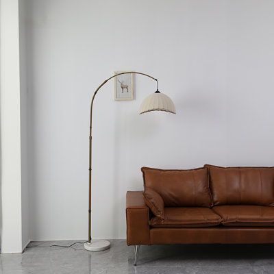 Vintage Style Floor Lamp with Fabric Lampshade and Base