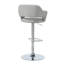 Tabouret de bar réglable en métal avec siège rembourré en mousse grise