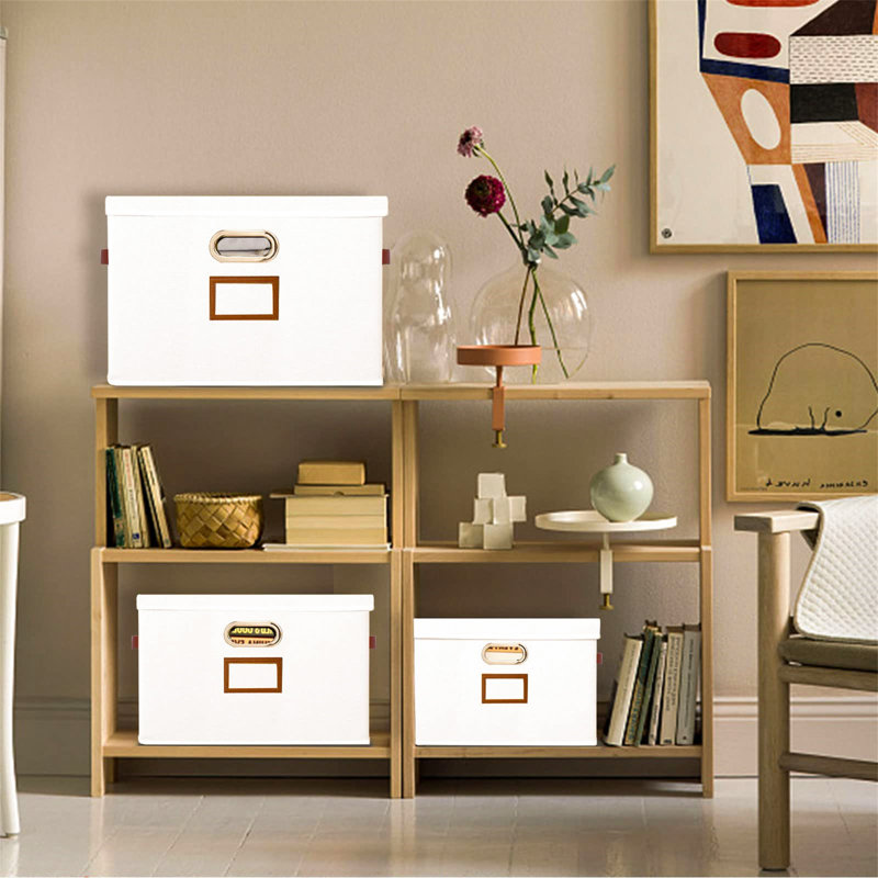 Ebern Designs Decorative Bin, 20 cm H x 33 cm W x 23 cm D, White