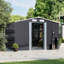 Charcoal Black Garden Storage 8 ft. W + 8 ft. D Metal Tool Shed