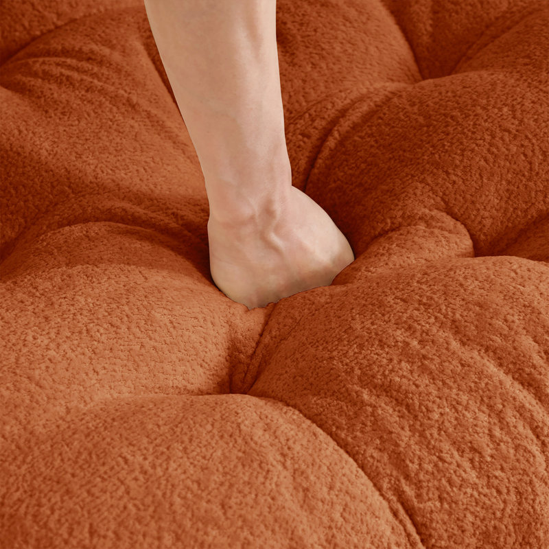 Canapé Chenille Cloud, L 70 po, Chenille orange