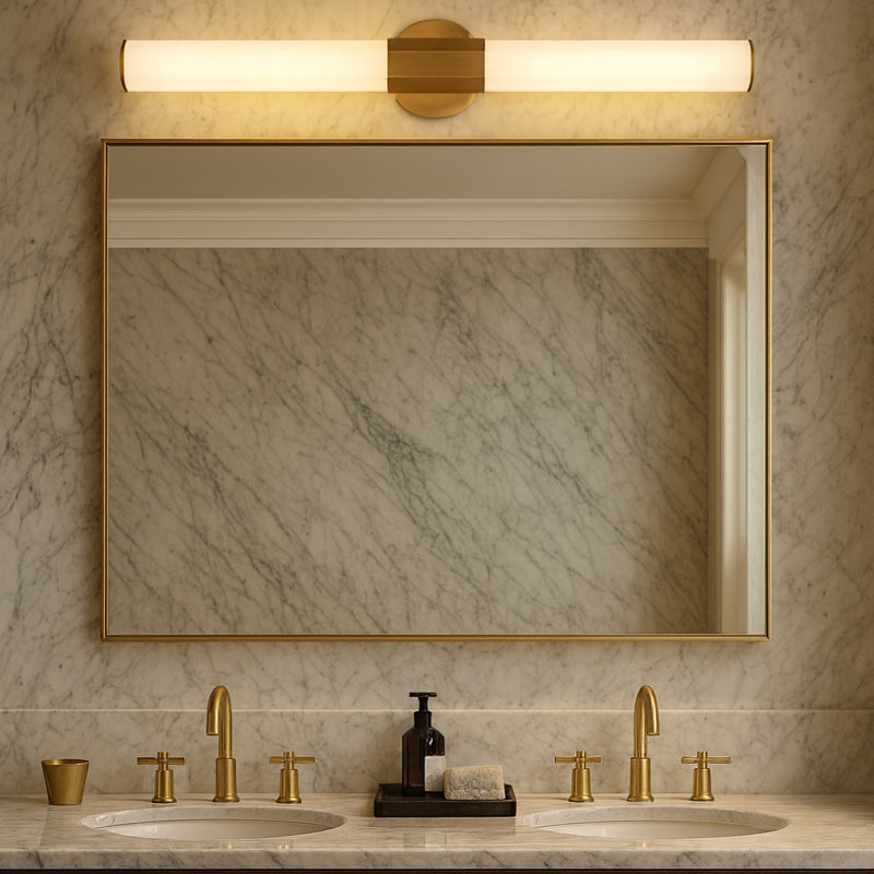 Facet 1 - Light LED Bath Sconce, Heritage Brass