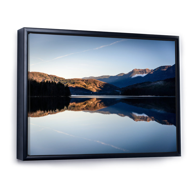 Bohinj Lake at Sunset - reproduction de cadre flottant sur toile, Cadre noir, H 30 po x l 40 po x P 1,5 po