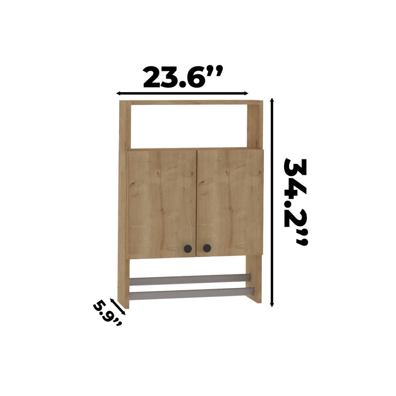 Flush Mount Bathroom Cabinet With Towel Holder