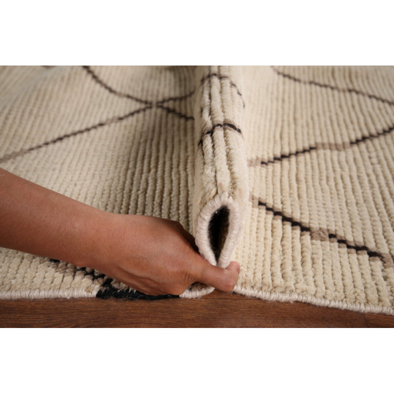 Handmade Trellis Wool Moroccan Area Rug 8x11