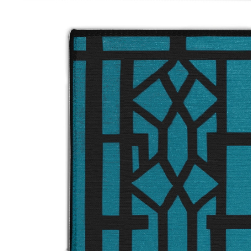 Tapis bleu intérieur et extérieur Trellis, Rectangle 4pi x 6 pi
