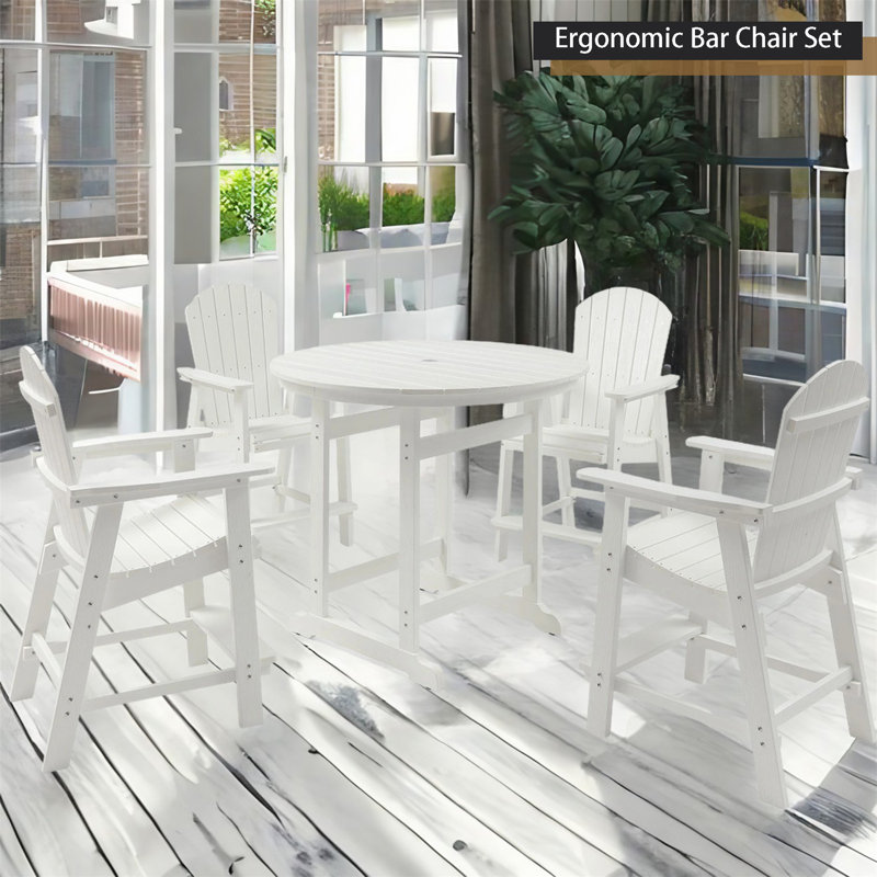 Ensemble bistro extérieur L 47,25 po Bettylu, Blanc
