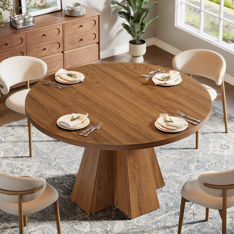 Table de salle à manger ronde de 47 po pour 4 personnes, table de salle à manger circulaire pour la salle à manger, cuisine