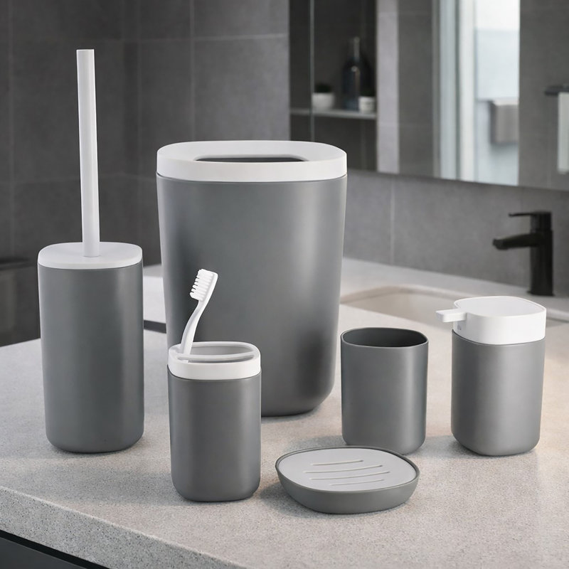 Clint Bathroom Accessory Set, Gray