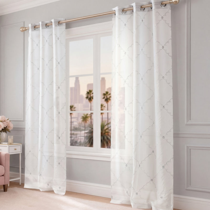 Juicy Couture Scallop Diamond Sheer Window Curtains