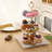 2Pcs 3 Tier Plastic Cake Display Stand Dessert Serving Tray Stand Square