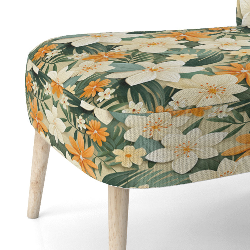 Chaise d'appoint rembourrée Mango Bloom, Manguier à motif tropical II
