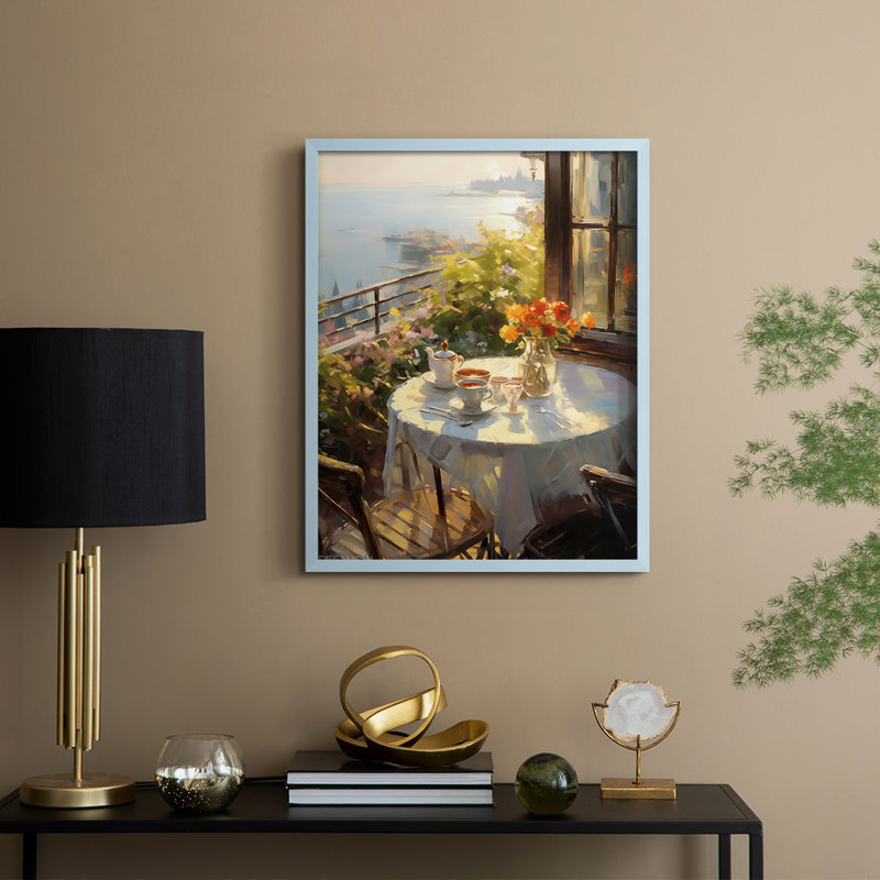 Reproduction encadrée FLORAL Series DCCLI - bois massif, Bleu, H 30 po x l 24 po