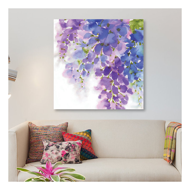 «Wisteria I», reproduction sur toile, H 26 po x l 26 po x P 1,5 po, Pas de tapis, Toile tendue