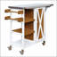 Îlot de cuisine extérieur pliable en acier inoxydable avec roulettes verrouillables, rangement et porte-serviettes pour la commodité du patio-590693934-590693935-590693939